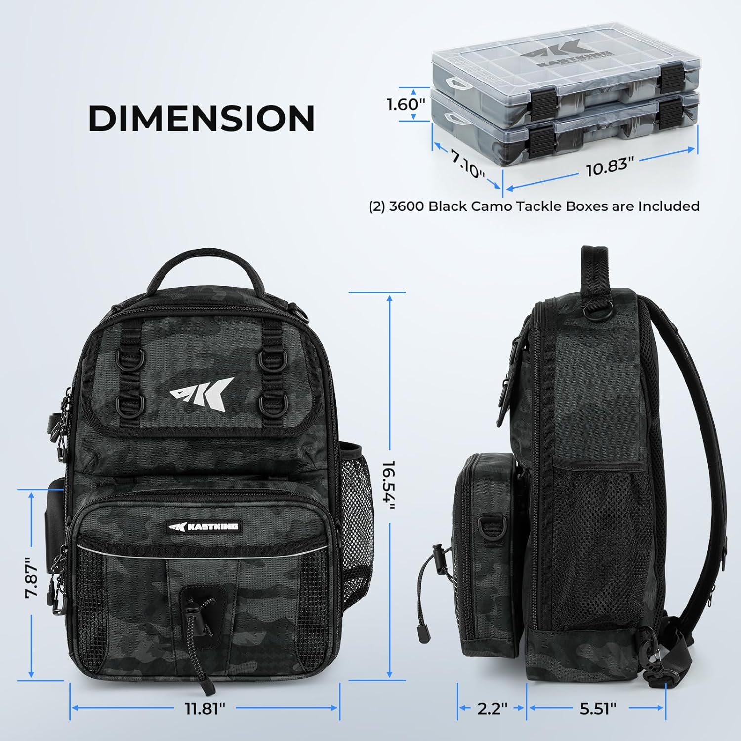 KastKing BaitSpace Fishing Sling Bag, Fishing Backpack with Rod & Beverage Holder, Tackle Bag for Fishing Gear - Image 7